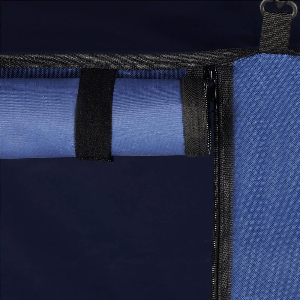 Masa camping pliabila cu spatiu depzoitare si cadru din aluminiu, blat MDF, 120x47x62/71cm, gri