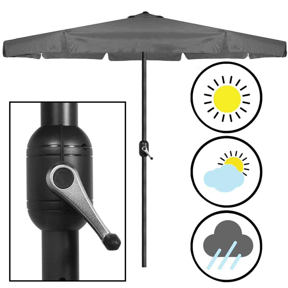 Umbrela terasa gradina, cu manivela, diametru 400cm, Gri