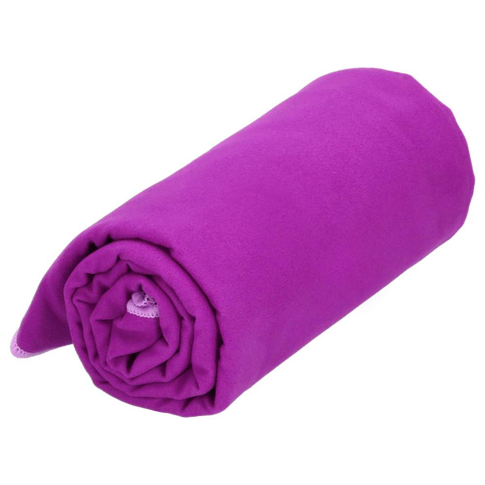 Prosop de plaja cu uscare de rapida, husa de transport, 75x150cm, violet