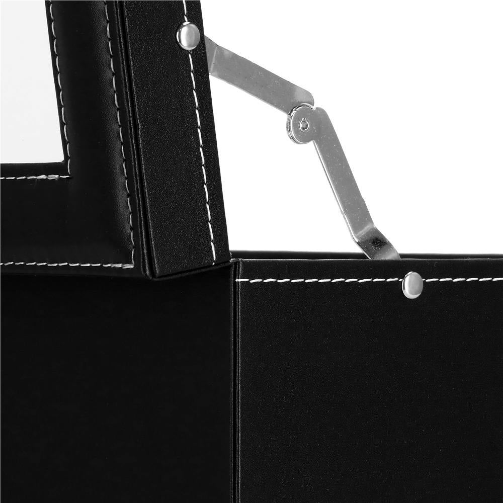 Cutie depozitare si organizare ceasuri si alte accesorii, MDF, piele ecologica, 30x20x13cm, negru