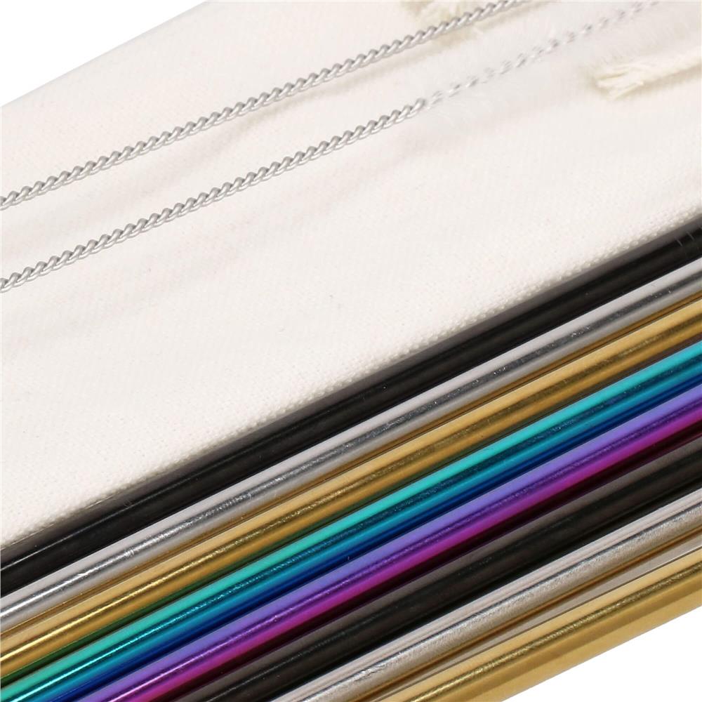 Set 8 paie metalice multicolor, reutilizabile, cu husa depozitare si perii curatat, 215x6 mm