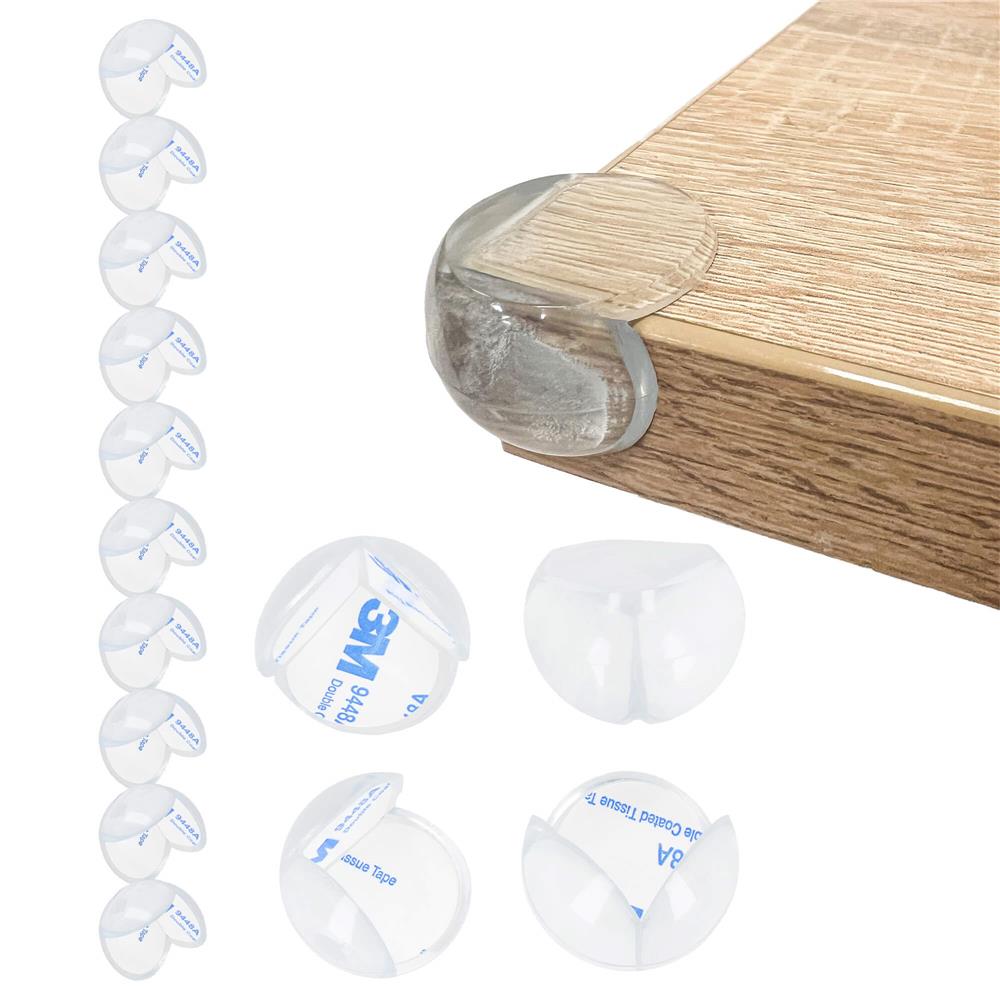 Set 10 protectii colturi pentru siguranta copii, drepte, 40x20mm, silicon, transparent