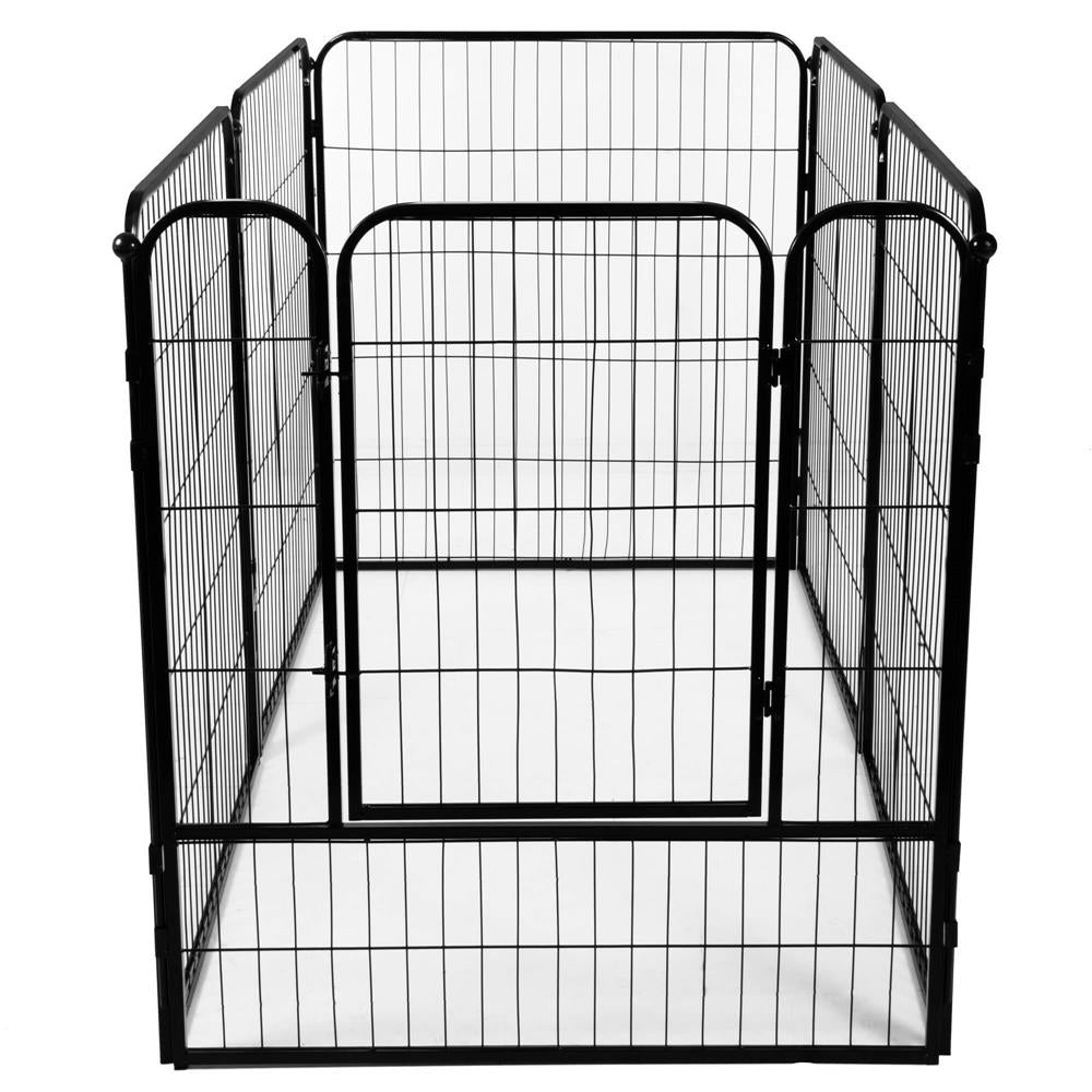 Tarc pentru animale de companie, din fier, forma configurabila, cu usa de acces, 4XL, 184x100x93cm, negru