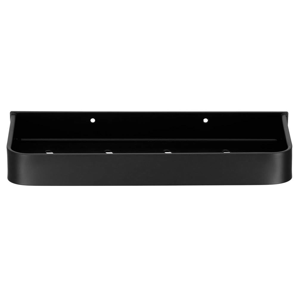 Raft de baie cu 2 sisteme instalare pe perete, aluminiu, 30x12x4cm, negru