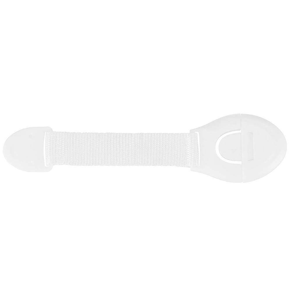 Set 10 sigurante blocator sertare si usi, plastic si textil, ajustabile, 20 cm, alb - 14