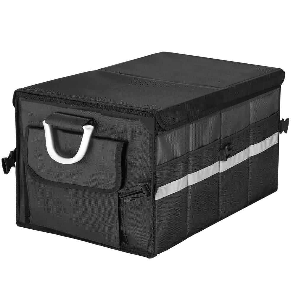 Organizator pentru portbagaj tip lada, cu buzunare laterale, pliabil, 30x58x33cm, negru