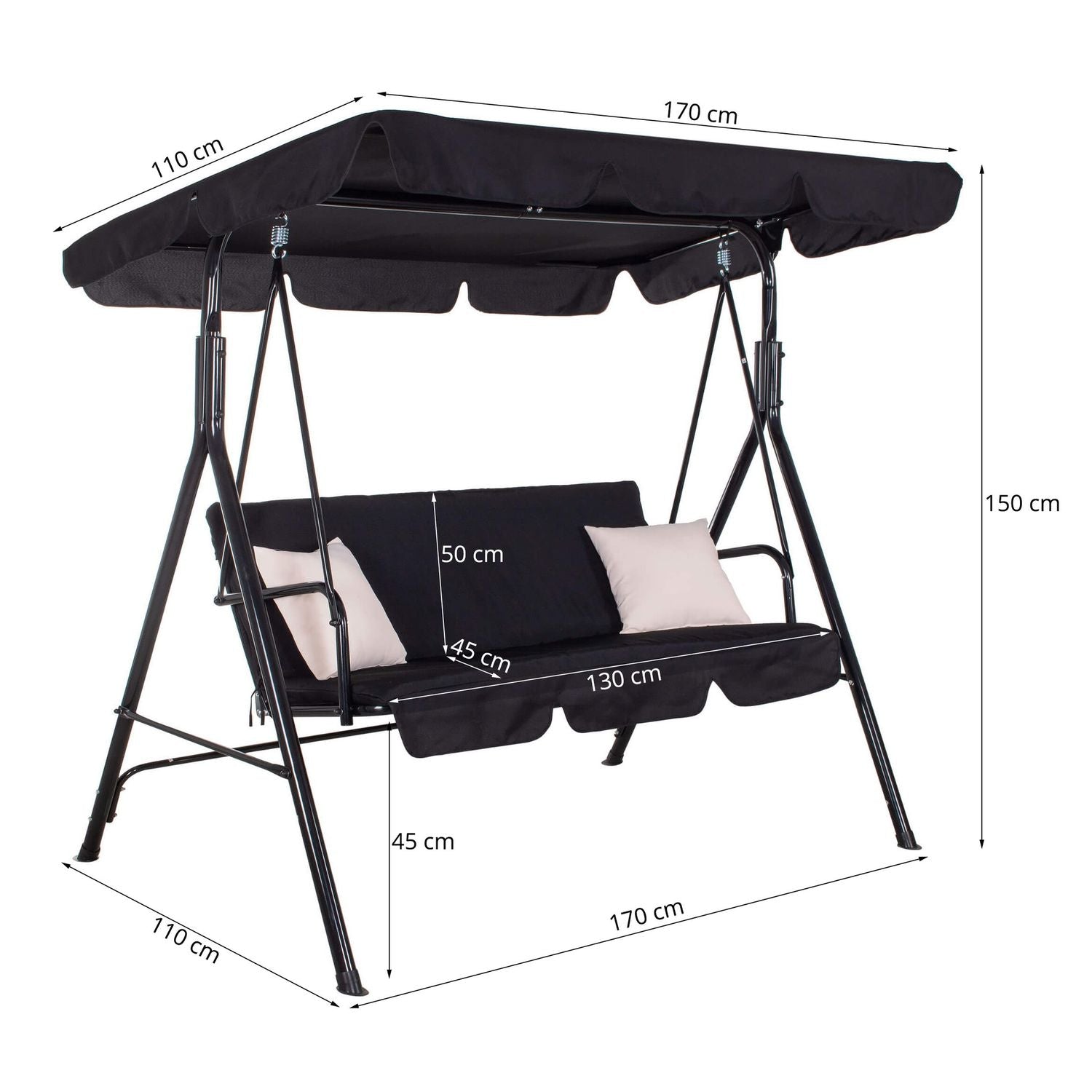 Balansoar leagan 3 persoane Sersimo Lugano, GS14E, greutate maxima 220kg