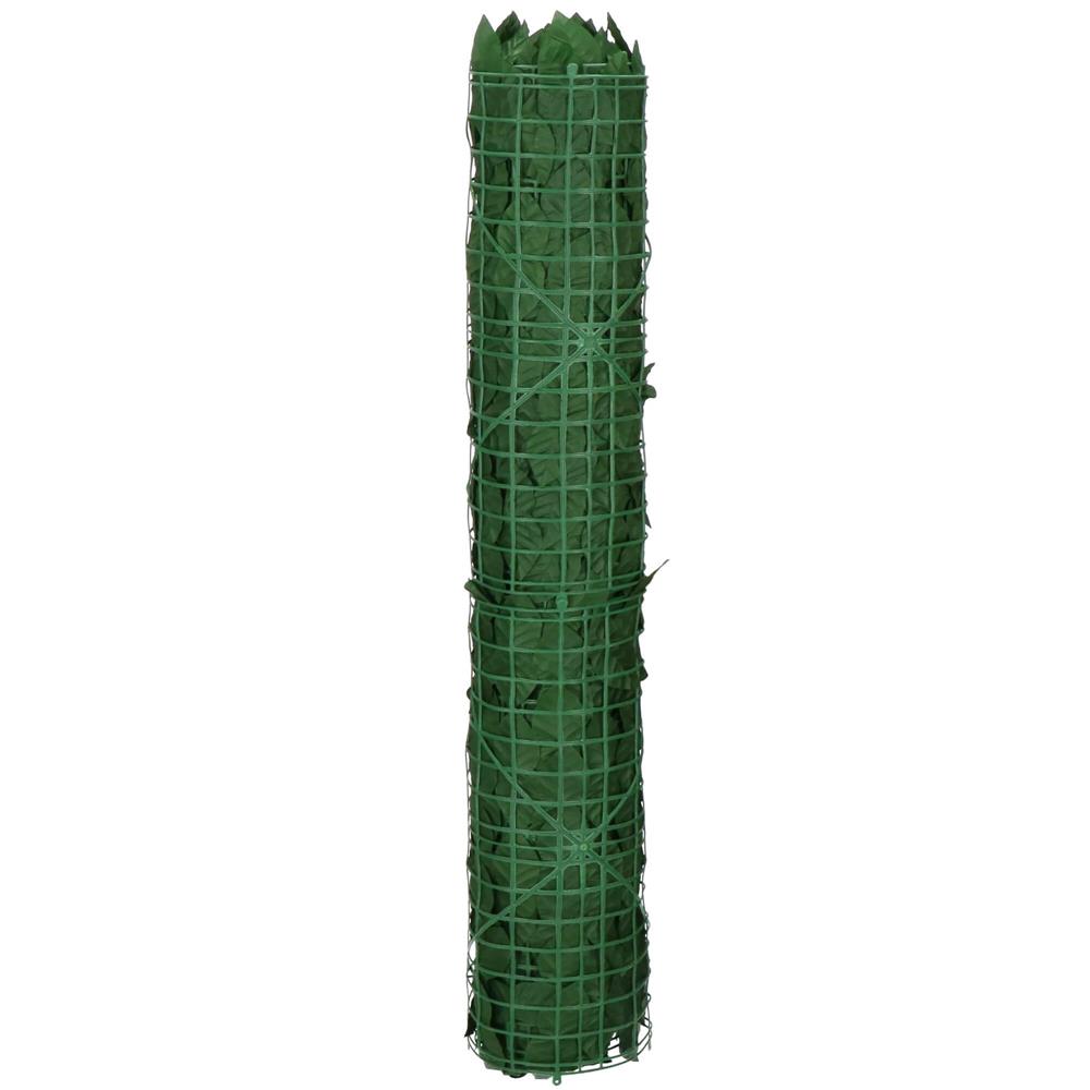 Panou paravan cu frunze artificiale pentru gard sau balcon, 100x300cm, verde inchis