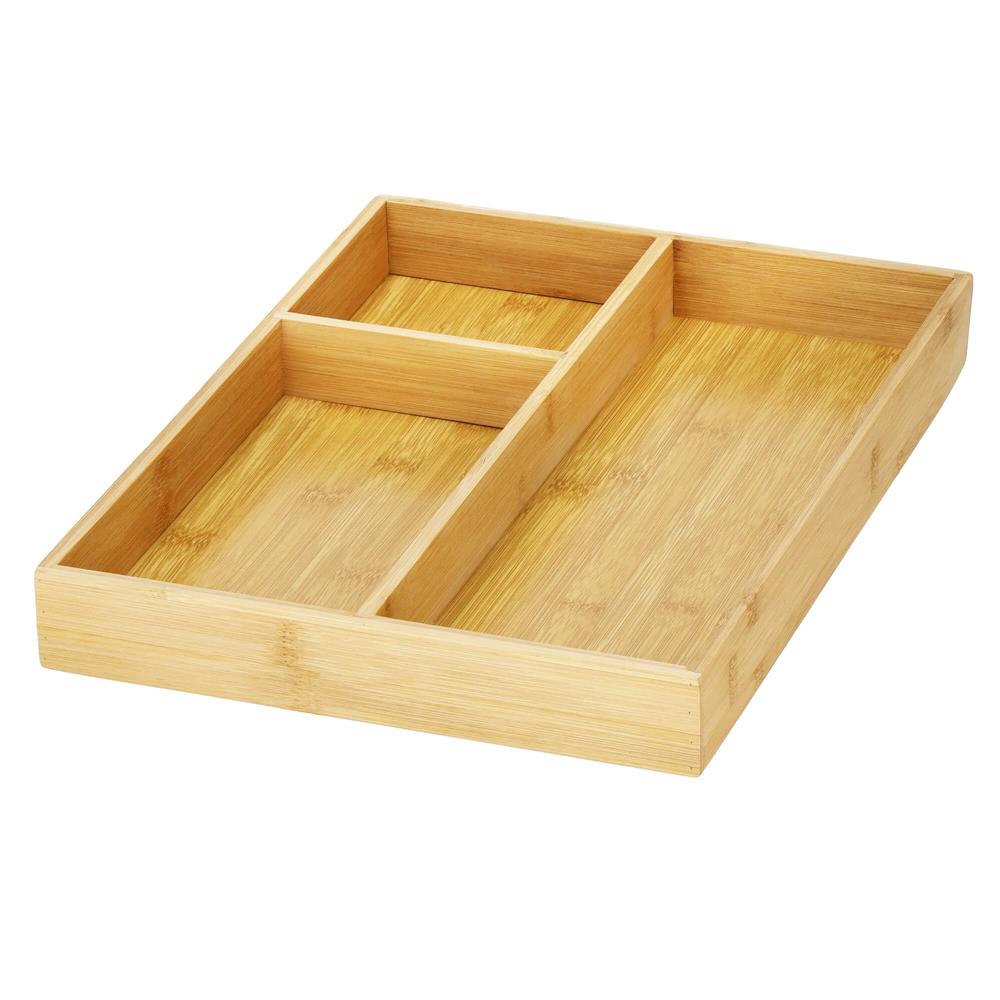 Organizator tacamuri si ustensile bucatarie, bambus, 40x30x5cm