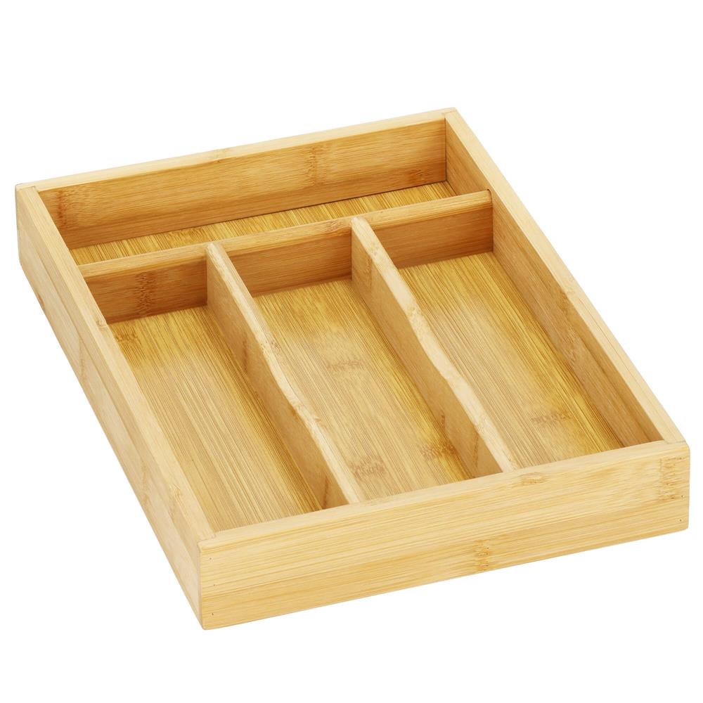 Organizator tacamuri si ustensile bucatarie, bambus, 25x34x4.5cm