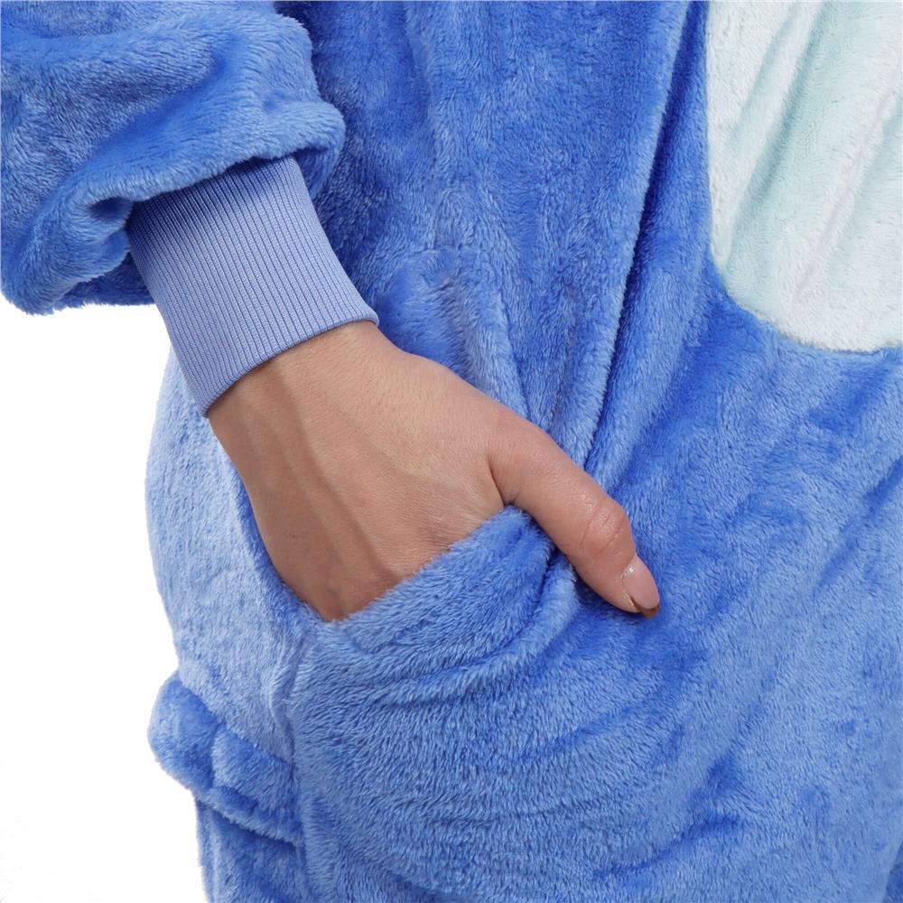 Pijama tip salopeta pentru adulti, model Stitch, marime S