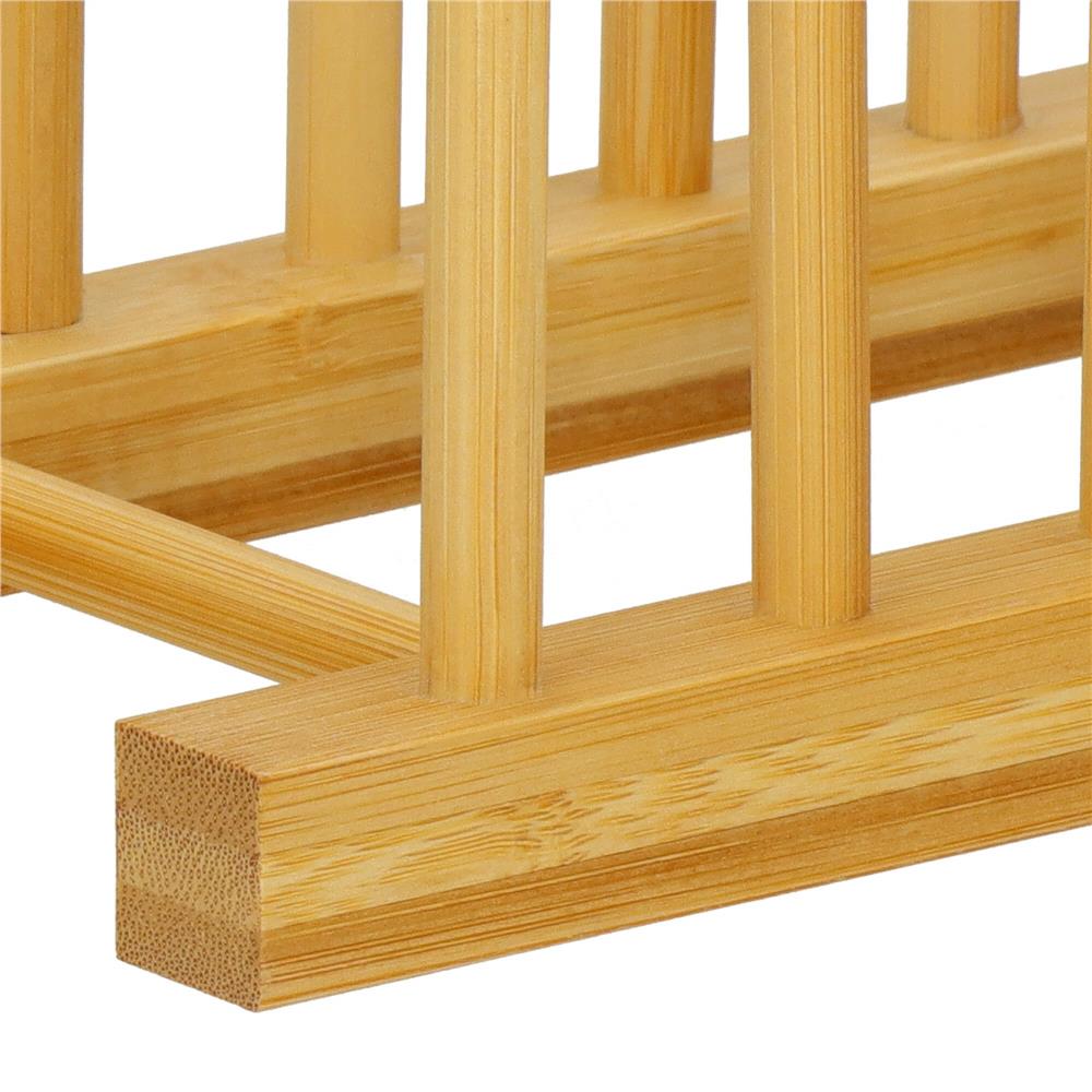 Suport organizare farfurii sau capace oala, din bambus, 34x13x13cm, natur