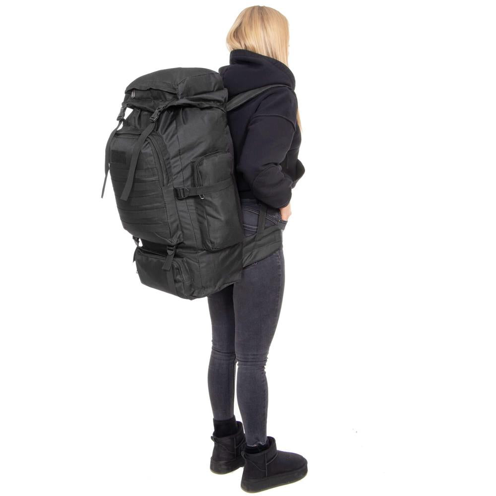 Rucsac drumetie de capacitate mare, 60L, compartimentat, hamuri reglabile, negru