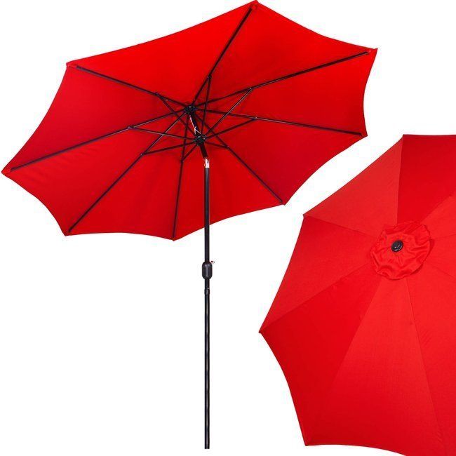 Umbrela terasa gradina, cu manivela si inclinare, GU18E, diametru 300cm, Rosu