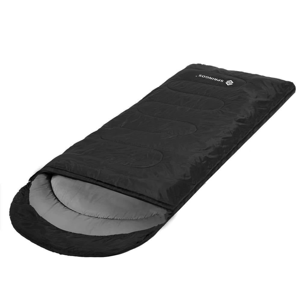 Sac de dormit tip mumie, cu geanta de transport, 210x73cm, 8-20grade, culoare negru