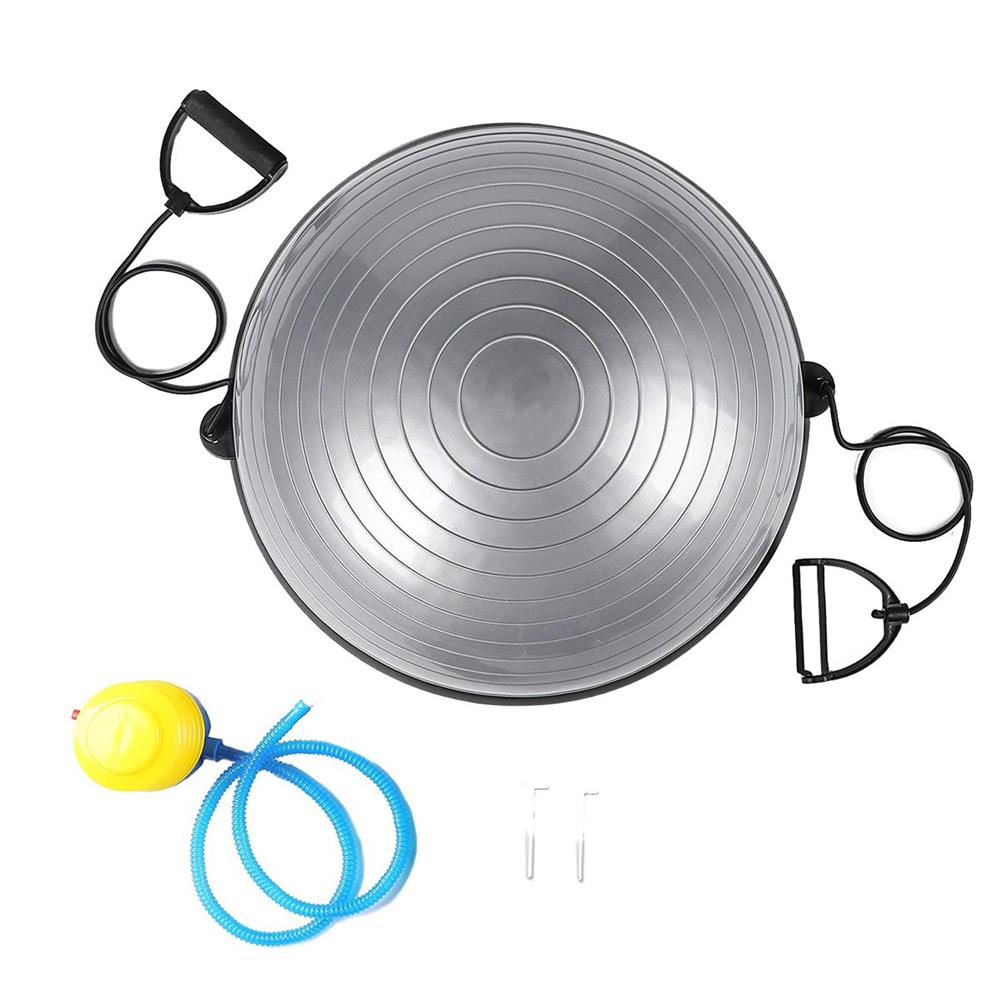 Minge fitness pentru echilibru, cu extensoare si pompa inclusa, 200kg, 57x25cm, gri