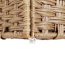 SONGMICS Cos de rufe stil ratan, cu captuseala detasabila lavabila, 90 litri, 46x33x60 cm, natural