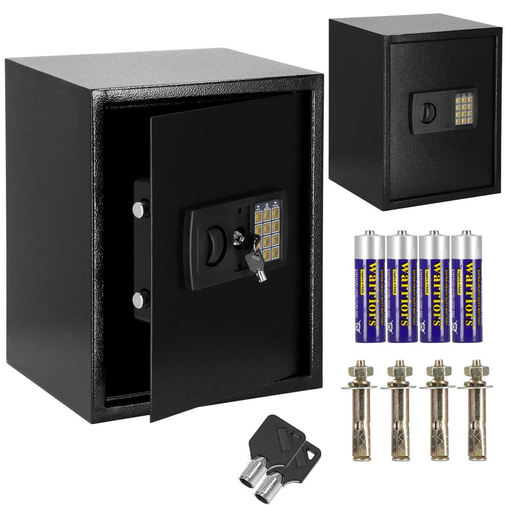 Seif electronic standard cu cifru si cheie, 415x350x310 mm, negru