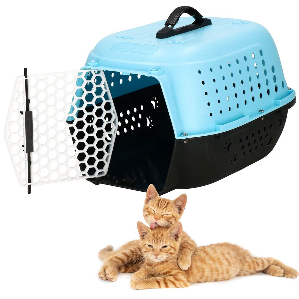 Cusca transport animale, 48x33x28 cm, maxim 7kg, negru albastru