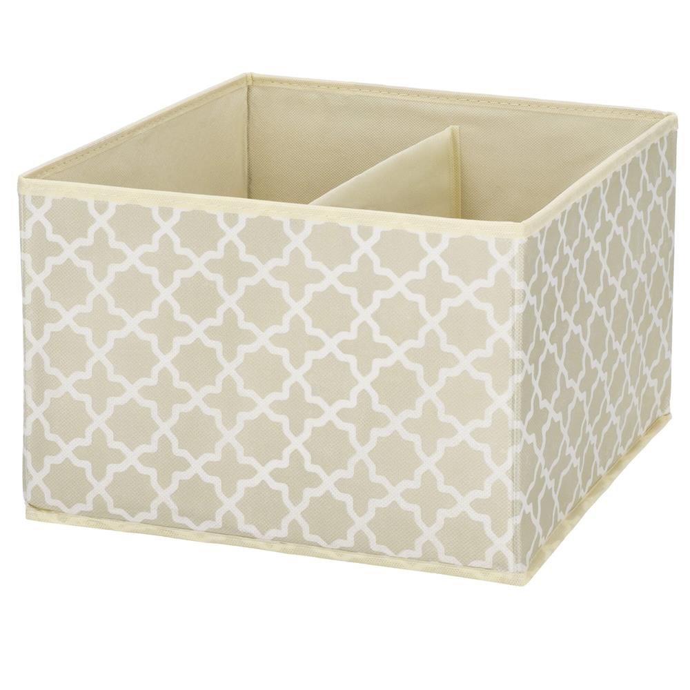 Organizator dulap tip lada cu 3 sertare, 31x31x22cm, cu model, bej