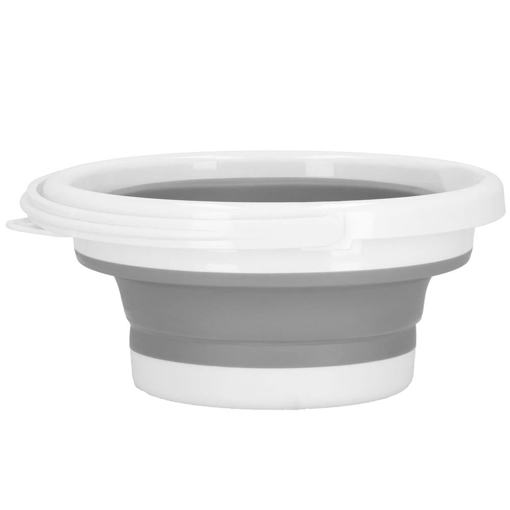Lighean pliabil, rotund, din plastic si silicon, 31x24cm, 10litri, gri