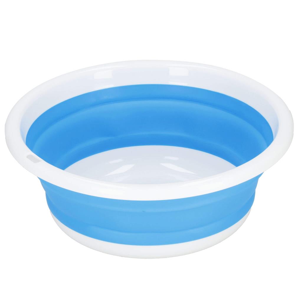 Lighean pliabil, rotund, din plastic si silicon, 31x13cm, 4.5litri, albastru