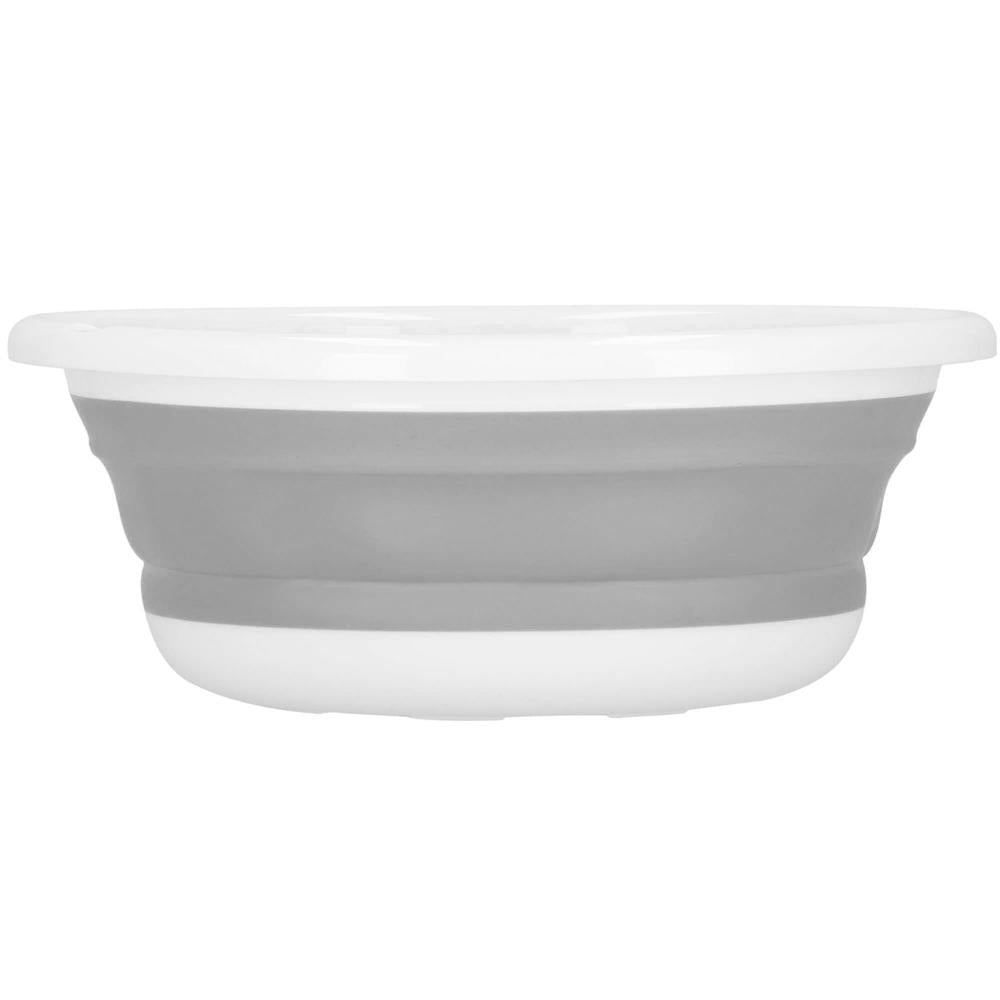 Lighean pliabil, rotund, din plastic si silicon, 37x15cm, 9litri, gri - 13