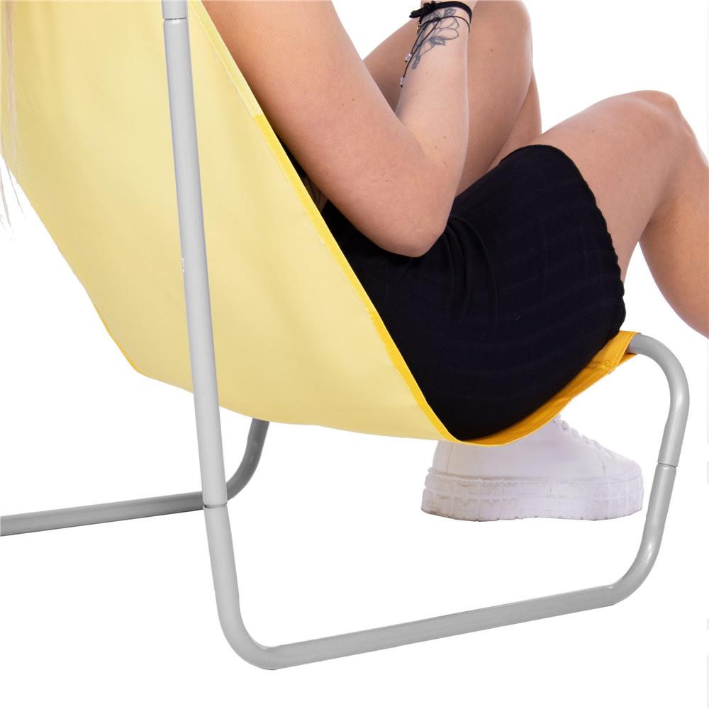 Scaun de plaja Sersimo GC024, pliabil, 90kg, 52x88cm, galben