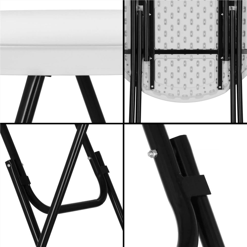 Masa catering profesionala pentru evenimente, inalta, cu picioare metal pliabile, rotunda, d 80 cm, h 110 cm, alb - 14