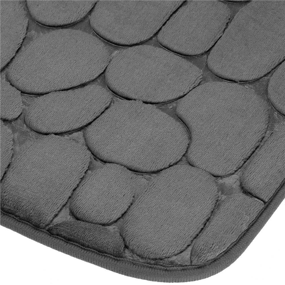 Covoras de baie antiderapant cu uscare rapida, 80x50 cm, gri inchis