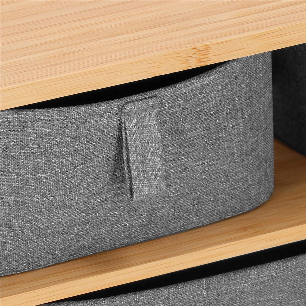 Cutie organizare din bambus, cu 3 sertare detasabile, 16x36x23cm, maro
