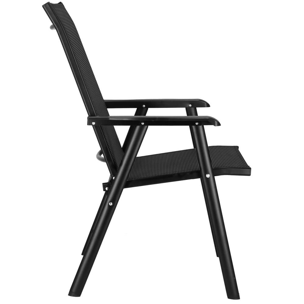 Scaun de gradina metalic, pliabil, 95x57x66cm, maxim 150kg, negru