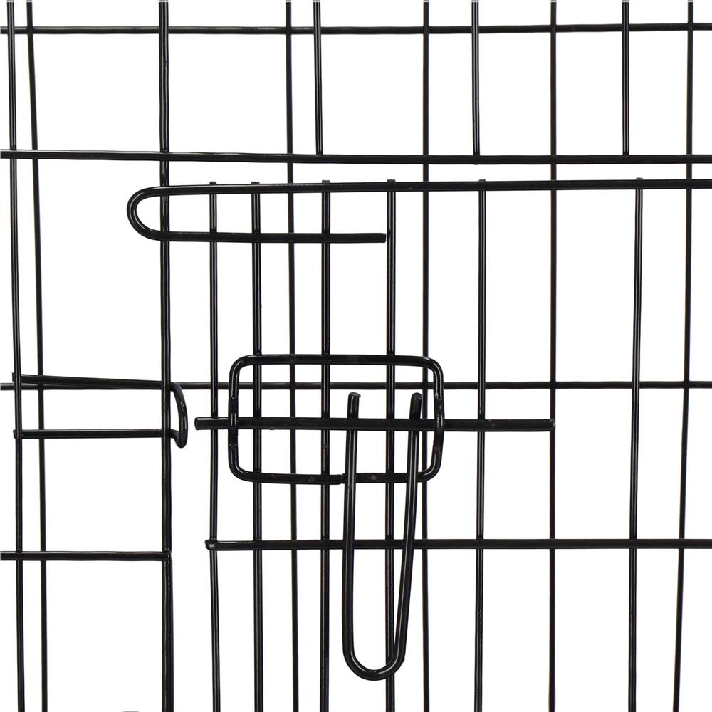Cusca pentru animale, 2 usi, Pliabila din metal, XXL, Negru, 130x70x61 cm