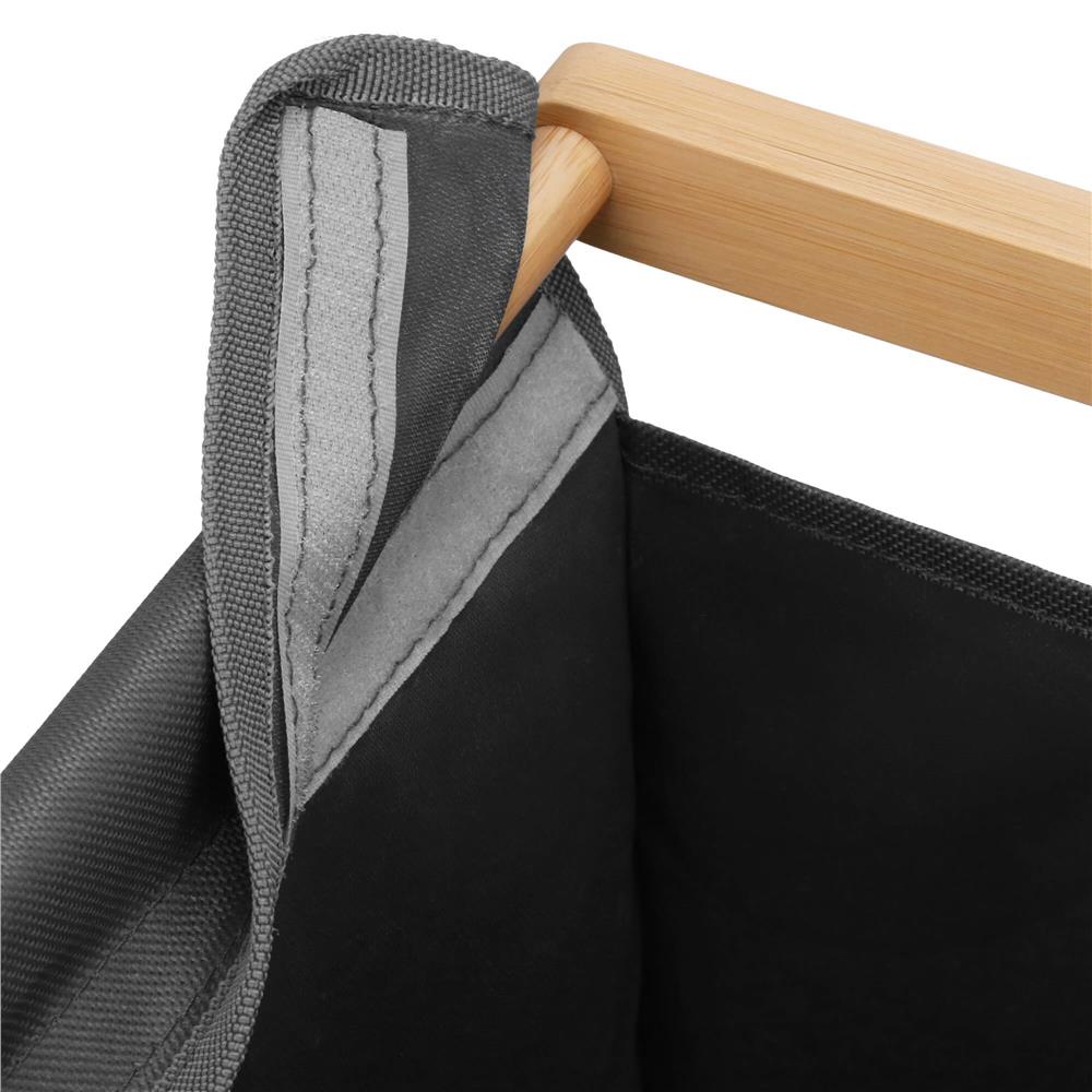Cos de rufe din bambus, cu 2 saci detasabili, raft superior, capacitate de 40L per sac, 67x36x70cm, maro