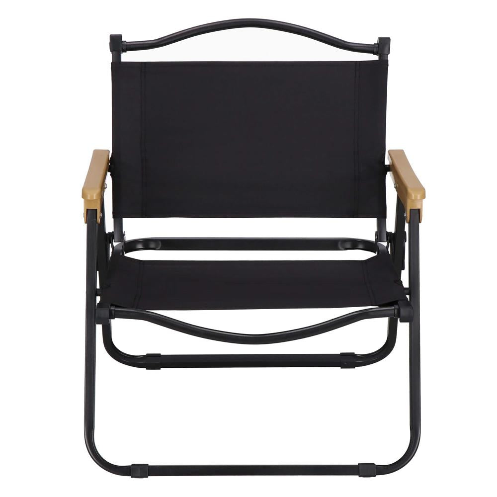 Scaun metalic plabil pentru gradina, camping sau plaja, 50x53x61cm, negru