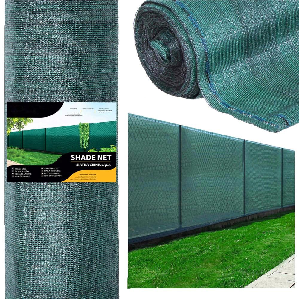 Plasa umbrire si intimitate pentru gard, 1.5m latime, 10m lungime, 140g densitate, verde