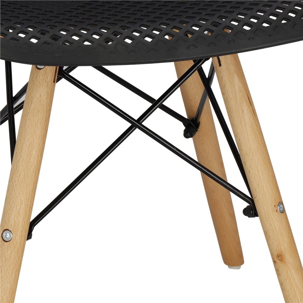 Set 4 scaune dining Milano pentru bucatarie cu textura perforata, 43x83cm, negru