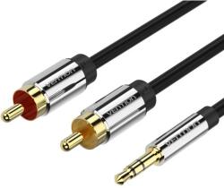 Cablu audio Vention, Jack (T)-RCA M 3.5mm, 3m, aluminiu, Camasa PVC, negru, 
