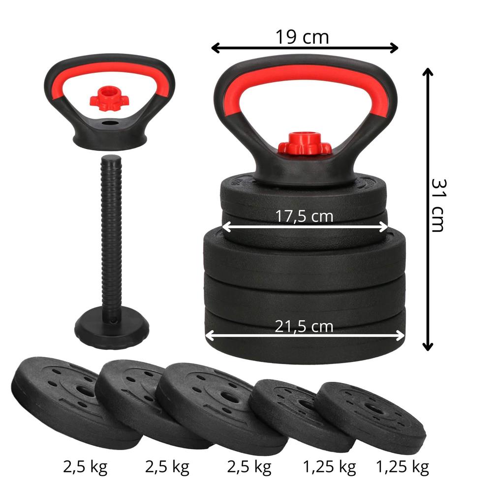 Gantera Kettlebell reglabila 10kg negru