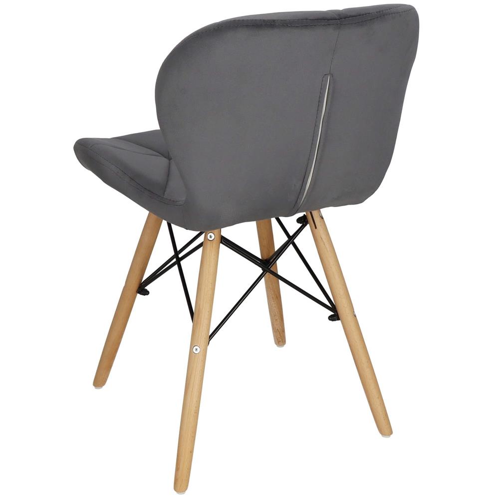 Set 4 scaune dining Torino pentru bucatarie tapitat cu catifea, 40x72cm, gri