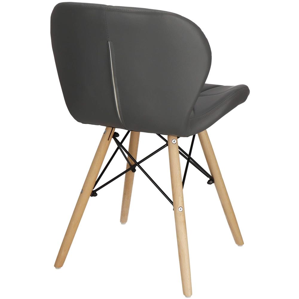 Set 4 scaune dining Torino pentru bucatarie tapitat cu piele ecologica, 40x72cm, gri
