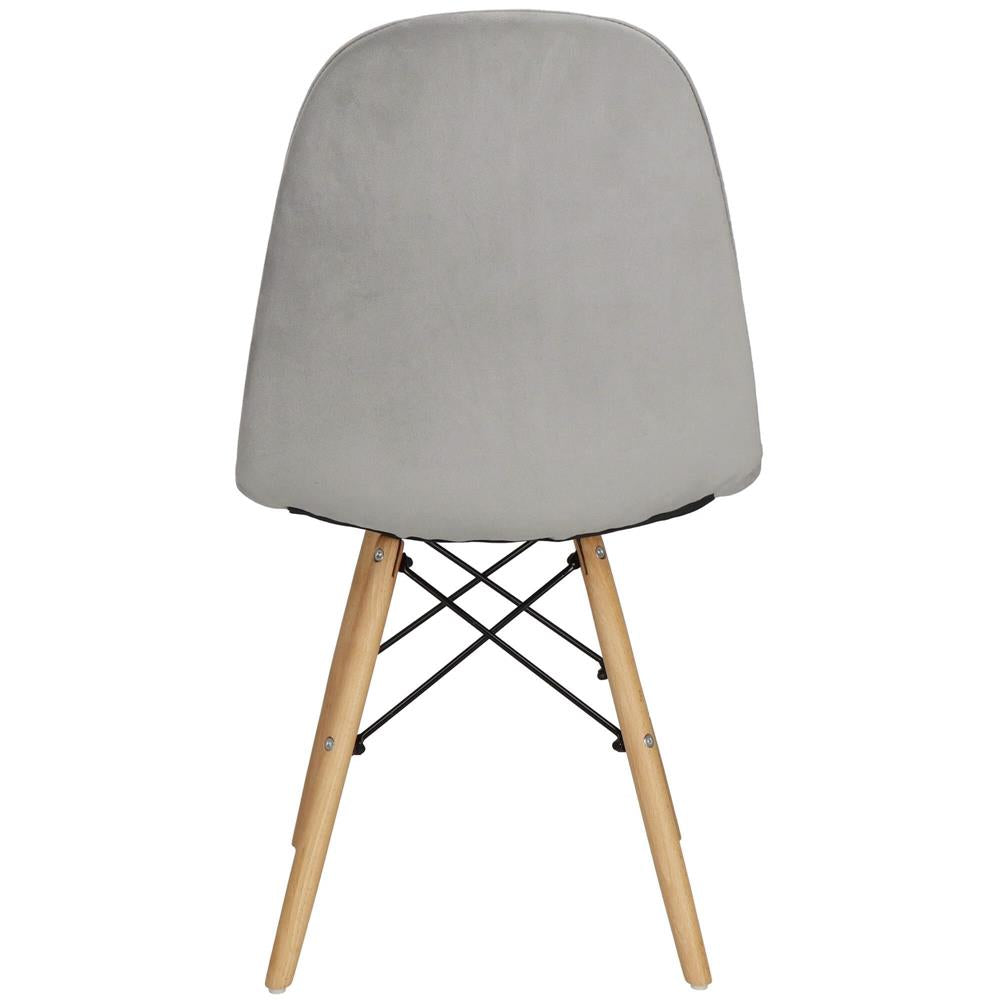 Set 4 scaune dining Milano Soft pentru bucatarie tapitat cu catifea moale, 44x84cm, gri
