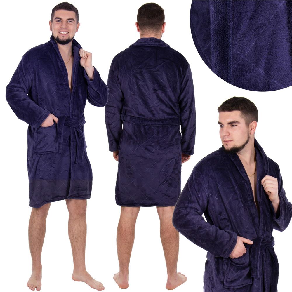 Halat de baie pentru barbati pana la genunchi, marimea L/XL, mov