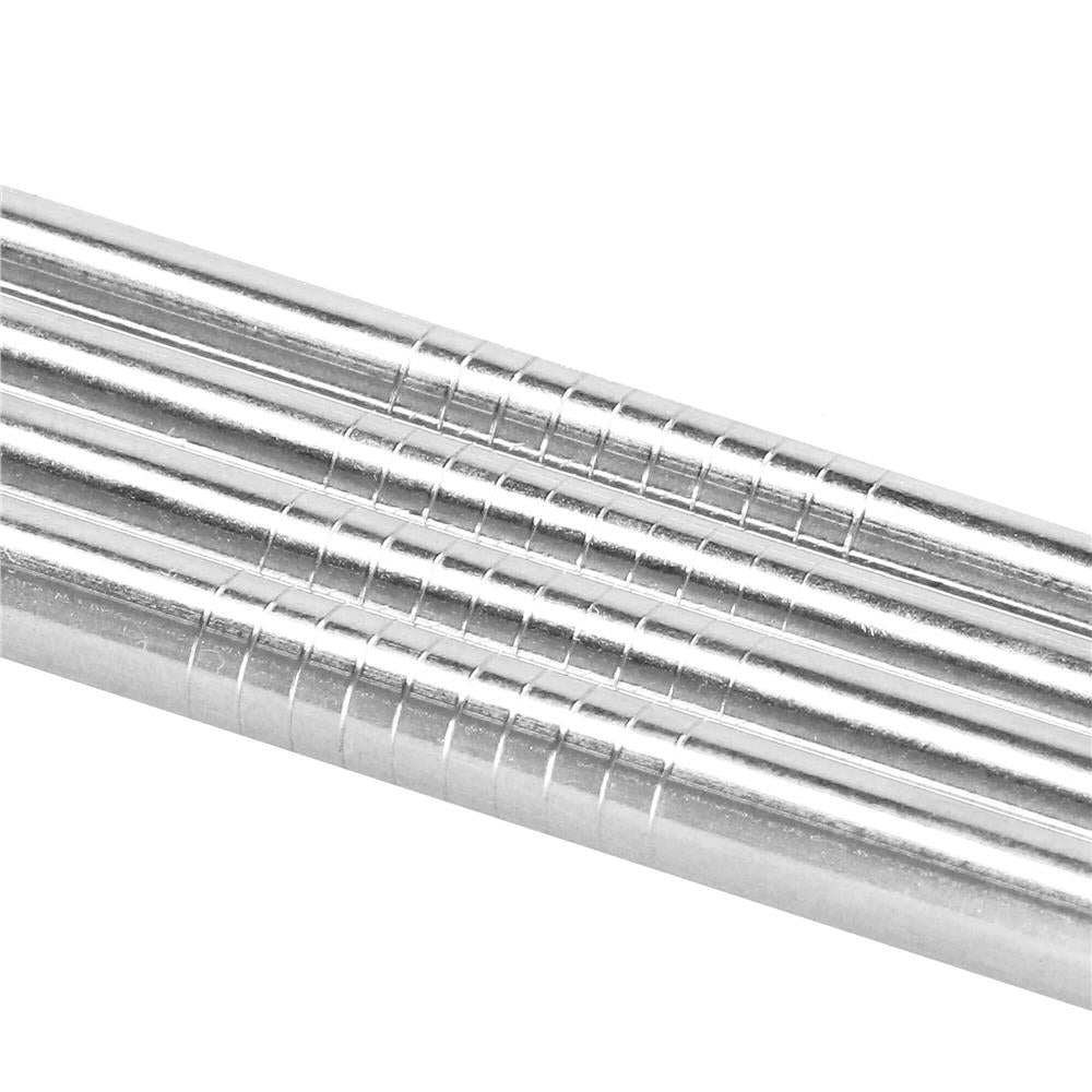 Set 8 paie metalice argintiu, reutilizabile, cu husa depozitare si perii curatat, 215x6 mm