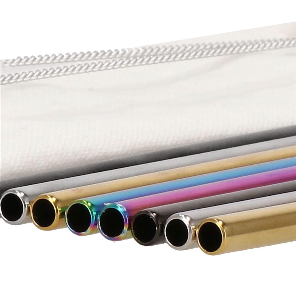 Set 8 paie metalice multicolor, reutilizabile, cu husa depozitare si perii curatat, 215x6 mm