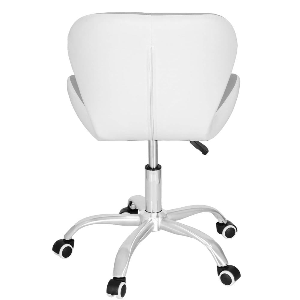 Scaun de birou ergonomic, tapitat cu piele ecologica, 120kg, alb gri