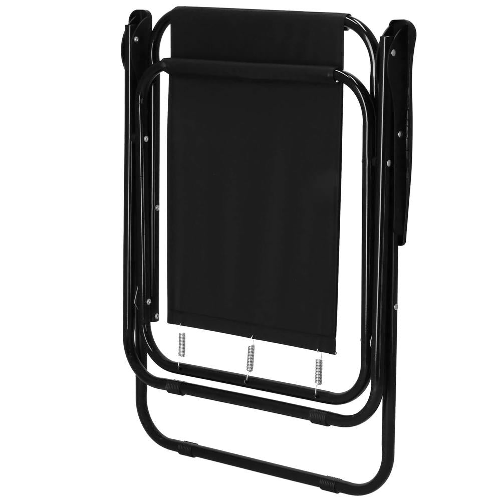 Scaun de plaja Sersimo, pliabil, 100kg, 52x73cm, negru