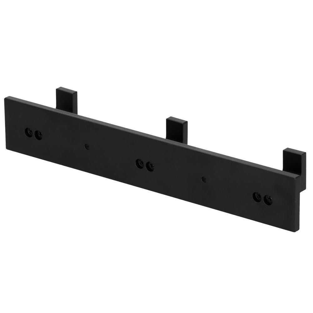 Cuier de baie pentru prosoape cu 2 sisteme instalare, aluminiu, 3 agatatori, 25x4cm, negru