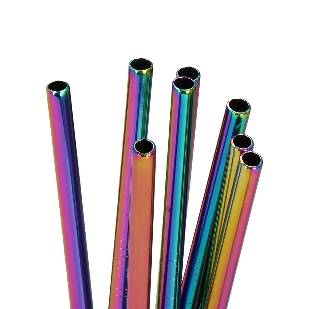 Set 8 paie metalice multicolor (holo), reutilizabile, cu husa depozitare si perii curatat, 215x6 mm