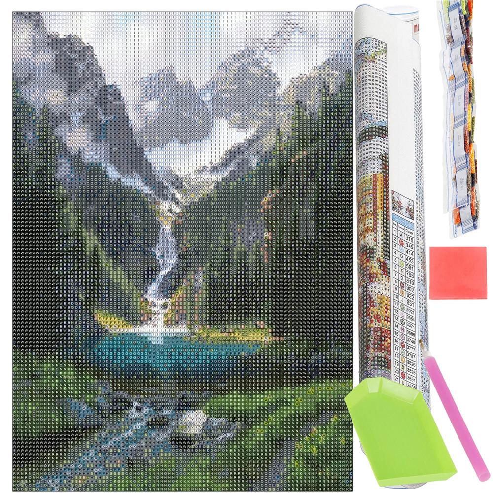 Set de broderie cu diamante 5D, 30x40cm, model Cascada